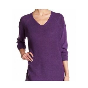 Eileen Fisher Purple V Neck‎ Knit Long Sleeve Sweater